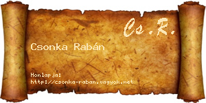 Csonka Rabán névjegykártya